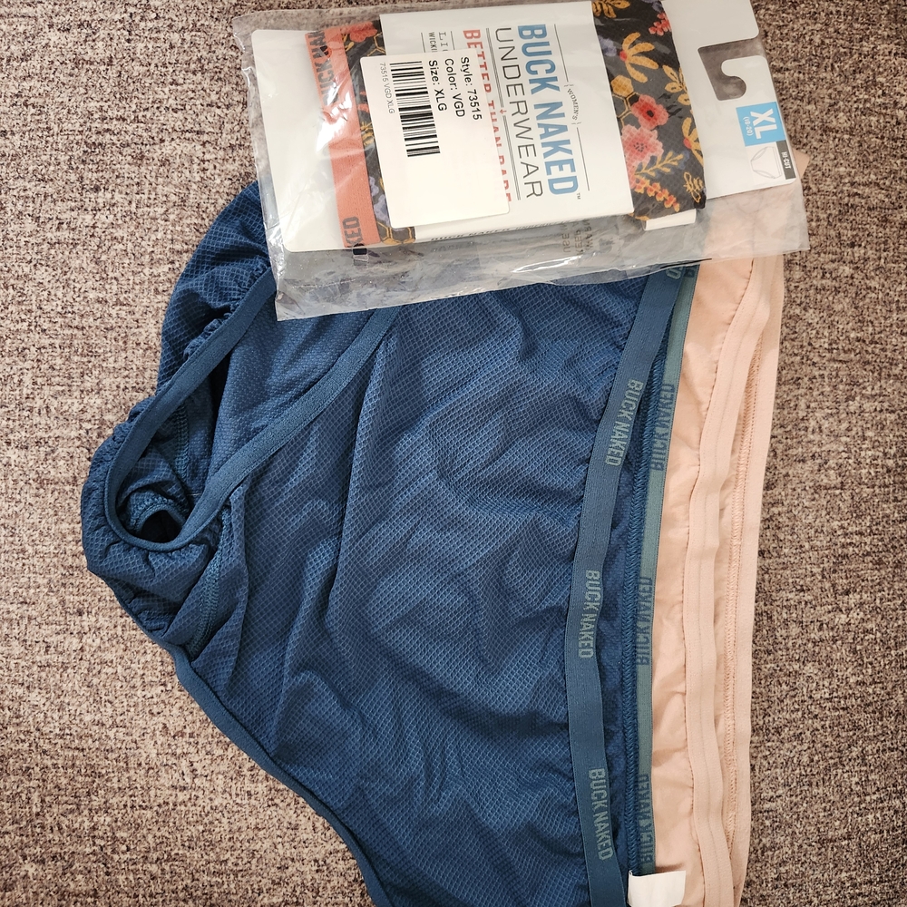 NEW Duluth Trading Co Blue and Beige Buck Naked Panties